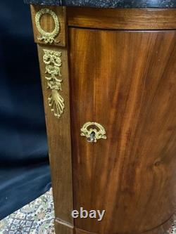 Encoignure buffet d'angle acajou ornements bronze doré époque Restauration 1815