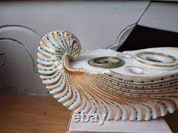 Encrier Ancien Porcelaine De Paris Coquillage Nautile Or Époque XIXe Sablier