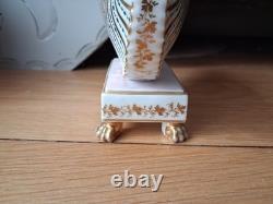 Encrier Ancien Porcelaine De Paris Coquillage Nautile Or Époque XIXe Sablier