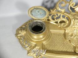 Encrier Napoléon III en bronze doré, époque XIX ème