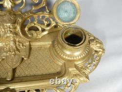 Encrier Napoléon III en bronze doré, époque XIX ème