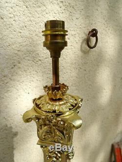 Exceptionnel grand pied de lampe à pétrole de bureau époque empire bronze XIXéme