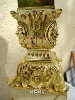 Exceptionnel grand pied de lampe à pétrole de bureau époque empire bronze XIXéme