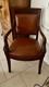 Fauteuil Ancien Époque Directoire Xixeme Acajou / Cuir