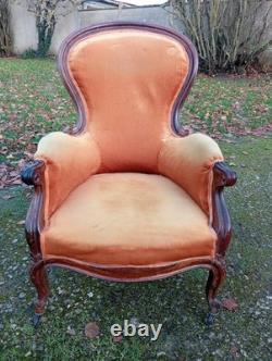 Fauteuil Louis Philippe En Acajou Epoque Xix°