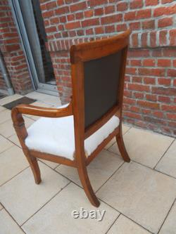 Fauteuil bureau époque Empire. Début XIXème. Bureau. Salon