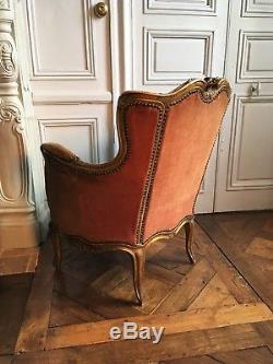Fauteuil de style Louis XV époque XIXème siècle bois doré rare