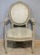 Fauteuil De Style Louis Xvi En Bois Sculpté Et Laqué, époque Xix ème Siècle