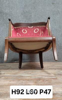 Fauteuil gondole époque Empire en acajou époque XIXeme