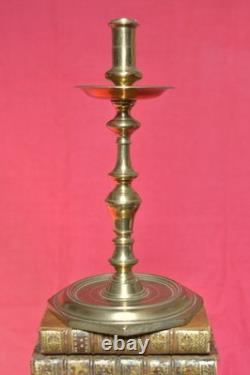 GRAND BOUGEOIR bronze XVIIe 17e siècle HAUTE EPOQUE chandelier 17th candlestick