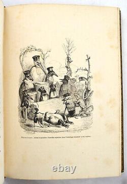 GRANDVILLE Scènes de la vie privée et publique des animaux 1842 reliure époque