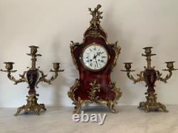 Garniture De Cheminée De Style Louis XV, Bronze Et Ecaille, Epoque XIXème