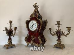 Garniture De Cheminée De Style Louis XV, Bronze Et Ecaille, Epoque XIXème