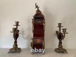 Garniture De Cheminée De Style Louis XV, Bronze Et Ecaille, Epoque XIXème