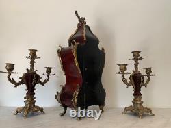 Garniture De Cheminée De Style Louis XV, Bronze Et Ecaille, Epoque XIXème