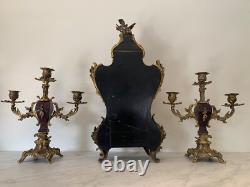 Garniture De Cheminée De Style Louis XV, Bronze Et Ecaille, Epoque XIXème