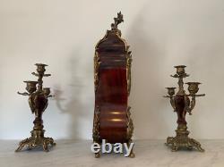 Garniture De Cheminée De Style Louis XV, Bronze Et Ecaille, Epoque XIXème