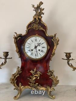Garniture De Cheminée De Style Louis XV, Bronze Et Ecaille, Epoque XIXème
