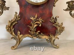 Garniture De Cheminée De Style Louis XV, Bronze Et Ecaille, Epoque XIXème