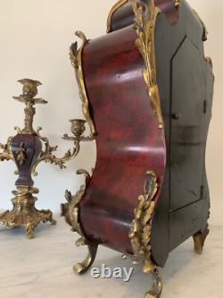 Garniture De Cheminée De Style Louis XV, Bronze Et Ecaille, Epoque XIXème