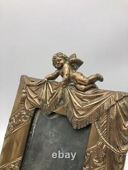 Gilt Putti Angels Paire De Cadres En Bronze Aux Anges Époque fin XIX Ème