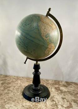 Globe Terrestre Par J. Forest Epoque Fin XIXeme