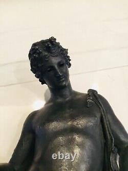 Grand Bronze Narcisse De Pompéi Grand Tour, époque XIX ème 61 Cm