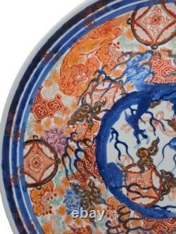 Grand Plat Imari Arita Époque Meiji Fin XIXeme Rare Décor Au Dragon