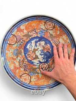 Grand Plat Imari Arita Époque Meiji Fin XIXeme Rare Décor Au Dragon
