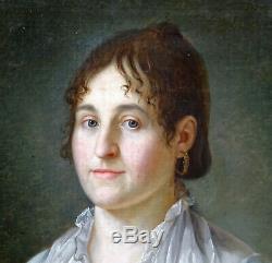 Grand Portrait de Femme Epoque 1er Empire Ecole Française du XIXème siècle HST