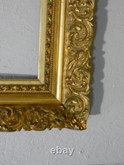 Grand cadre Napoléon III en bois et stuc doré, époque XIX ème