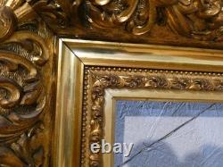Grand cadre Napoléon III en bois et stuc doré, époque XIX ème