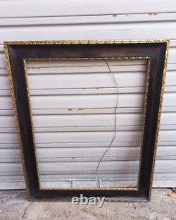 Grand cadre laqué brun foncé d'époque et style Napoléon III Format 63 x 50,2