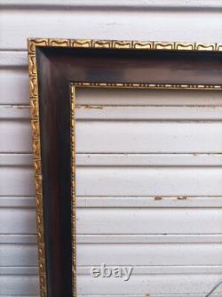 Grand cadre laqué brun foncé d'époque et style Napoléon III Format 63 x 50,2