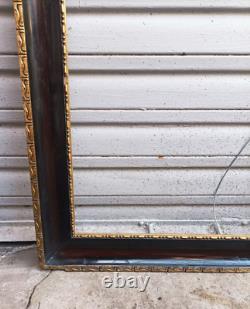 Grand cadre laqué brun foncé d'époque et style Napoléon III Format 63 x 50,2