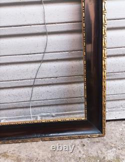 Grand cadre laqué brun foncé d'époque et style Napoléon III Format 63 x 50,2