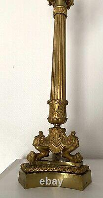 Grand candélabre en Bronze doré époque Restauration XIXeme siecle 1820-1830