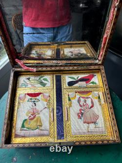 Grand coffret marqueterie epoque Charles X XIXEME Travail De Bagnard