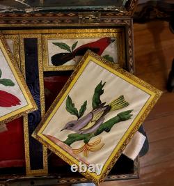 Grand coffret marqueterie epoque Charles X XIXEME Travail De Bagnard