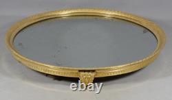 Grand plateau à miroir, centre de table d'époque Empire en bronze doré, XIX ème