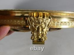 Grand plateau à miroir, centre de table d'époque Empire en bronze doré, XIX ème