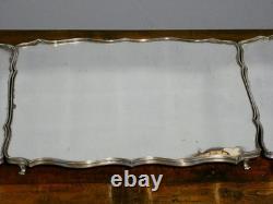 Grand surtout de table de style Louis XV en bronze argenté, époque fin XIX ème