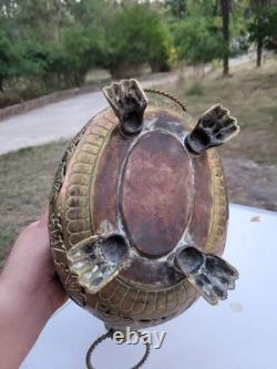 Grande Jardinière En Laiton Repoussé Et Ajourée Style Louis XIV, D'époque XIXeme