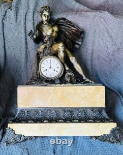 Grande Pendule De Château 68cm Époque Restauration Bronze