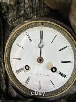 Grande Pendule De Château 68cm Époque Restauration Bronze