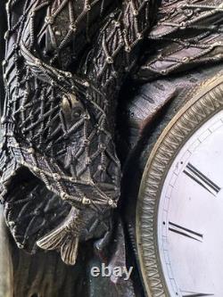 Grande Pendule De Château 68cm Époque Restauration Bronze
