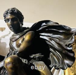 Grande Pendule De Château 68cm Époque Restauration Bronze