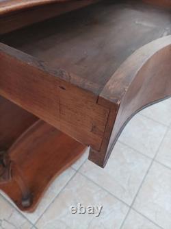 Grande console époque Napoléon III en noyer et ronce de noyer