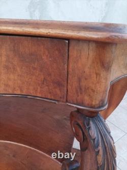 Grande console époque Napoléon III en noyer et ronce de noyer