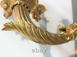 Grande paire d'appliques en bronze doré époque Restauration XIX ème
